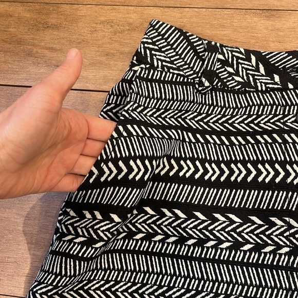 Anthropologie Maeve Fieldnotes button front Black White Tribal Striped Skirt 2 - Picture 7 of 14